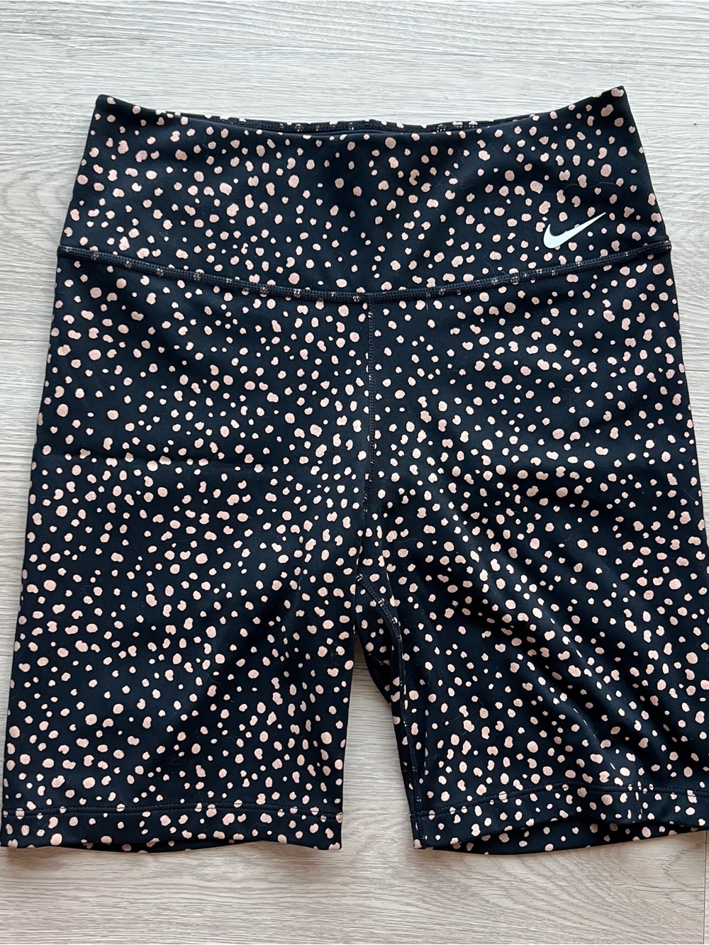 Nike Black Spotted Bike Shorts with Tan Dot Print